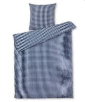 Billede af Juna Bæk&Bølge Sengetøj inkl. Pudebetræk 140x220 cm - Mørk Blå/Hvid OUTLET