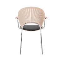 Billede af Fredericia Furniture 3397 Trinidad Armstol Sædepolstret - Lakeret Eg/Krom/Sort Primo Læder