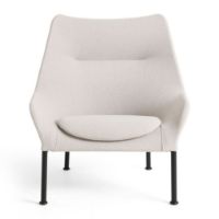 Billede af HAY O2 Lounge Chair H: 97,5 cm - Black Powder Coated Steel/Soft Light Grey