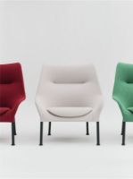 Billede af HAY O2 Lounge Chair H: 97,5 cm - Black Powder Coated Steel/Soft Light Grey