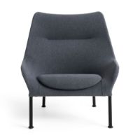 Billede af HAY O2 Lounge Chair H: 97,5 cm - Black Powder Coated Steel/Soft Grey FORUDBESTIL: FEBRUAR 2026