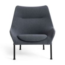 Billede af HAY O2 Lounge Chair H: 97,5 cm - Black Powder Coated Steel/Soft Grey FORUDBESTIL: FEBRUAR 2026