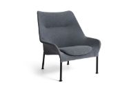 Billede af HAY O2 Lounge Chair H: 97,5 cm - Black Powder Coated Steel/Soft Grey FORUDBESTIL: FEBRUAR 2026