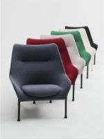 Billede af HAY O2 Lounge Chair H: 97,5 cm - Black Powder Coated Steel/Soft Grey FORUDBESTIL: FEBRUAR 2026