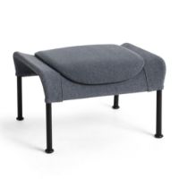 Billede af HAY O2 Ottoman H: 40,5 cm - Black Powder Coated Steel/Grey
