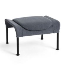 Billede af HAY O2 Ottoman H: 40,5 cm - Black Powder Coated Steel/Grey