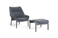 Billede af HAY O2 Ottoman H: 40,5 cm - Black Powder Coated Steel/Grey