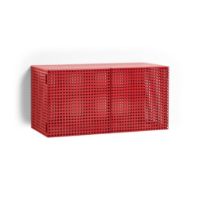 Billede af HAY Perforated Wall Cabinet Small 45x89 cm - Steel/Wine Red