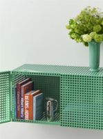 Billede af HAY Perforated Wall Cabinet Small 45x89 cm - Steel/Soft Jade 