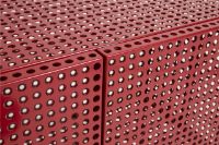 Billede af HAY Perforated Floor Cabinet Small 66,5x89 cm - Steel/Wine Red