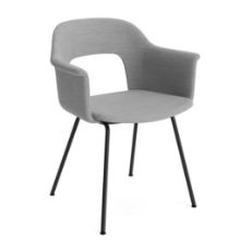 Billede af HAY Layout Armchair 214 Full Upholstery H: 80 cm - Black Powder Coated Steel/Mode 008