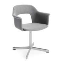 Billede af HAY Layout Armchair 234 Full Upholstery H: 80 cm - Polished Aluminium/Hallingdal 130