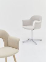 Billede af HAY Layout Armchair 234 Full Upholstery H: 80 cm - Polished Aluminium/Hallingdal 130