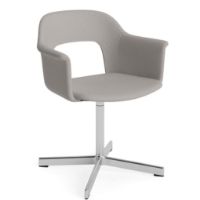 Billede af HAY Layout Armchair 234 Full Upholstery H: 80 cm - Polished Aluminium/Autumn 101
