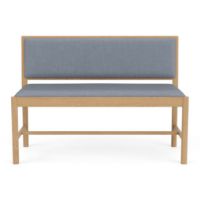 Billede af FDB Møbler J176 Sønderborg Bænk L: 116,5 cm - Lakeret Eg/Blå Uld 