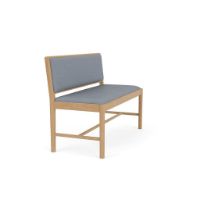 Billede af FDB Møbler J176 Sønderborg Bænk L: 116,5 cm - Lakeret Eg/Blå Uld 