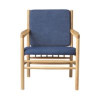 Billede af FDB Møbler J147 Lænestol Erik Ole Jørgensen H: 79,5 cm - Eg/Dark Blue