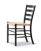 Billede af Fredericia Furniture 3207 Klint Spisebordsstol H: 85 cm - Sortlakeret Eg 
