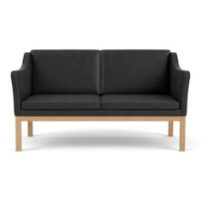 Billede af FDB Møbler L45 MK154 Mogens Koch 2 Pers. Sofa B: 145 cm - Eg/Sort Læder