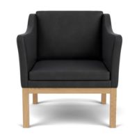 Billede af FDB Møbler L46 MK155 Mogens Koch Lænestol B: 72 cm - Eg/Sort Læder 