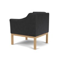 Billede af FDB Møbler L46 MK155 Mogens Koch Lænestol B: 72 cm - Eg/Sort Læder 