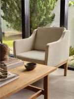 Billede af FDB Møbler L46 MK155 Mogens Koch Lænestol B: 72 cm - Eg/De Ploeg Prairie Beige  