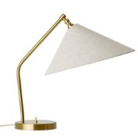 Billede af GUBI Gräshoppa Table Lamp H: 41 cm - Shiny Brass/Canvas