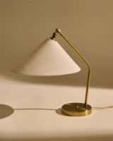 Billede af GUBI Gräshoppa Table Lamp H: 41 cm - Shiny Brass/Canvas