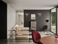 Billede af GUBI Gräshoppa Table Lamp H: 41 cm - Shiny Brass/Canvas