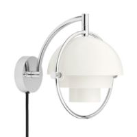 Billede af GUBI Multi-Lite Wall Lamp Ø: 15 cm - Chrome/White Semi Matt