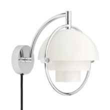 Billede af GUBI Multi-Lite Wall Lamp Ø: 15 cm - Chrome/White Semi Matt