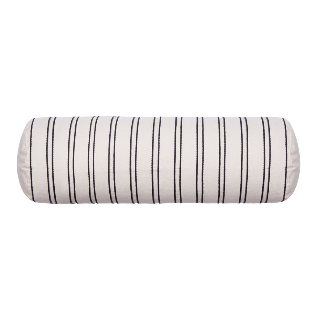 Billede af Ferm Living Twill Bolster Cushion B: 60 cm - Økologisk Bomuld/Off-white/Sort