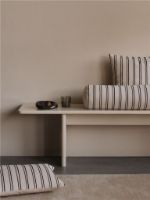 Billede af Ferm Living Twill Cushion 50x50 cm - Økologisk Bomuld/Off-white/Sort