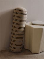 Billede af Ferm Living Twill Bolster Cushion B: 60 cm - Økologisk Bomuld/Cashmere/Sort