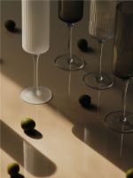 Billede af Ferm Living Ripple Champagneglas 15 cl Set of 2 - Frosted Glass