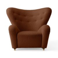 Billede af Audo Copenhagen Den Trætte Mand Loungestol H: 88 cm - Dark Stained Oak/Baena 95