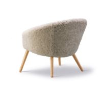 Billede af Fredericia Furniture 2631 Ditzel Loungestol H: 72 cm - Olieret Eg/Sheepskin Moonlight