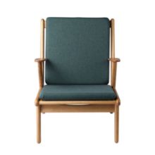 Billede af FDB Møbler J53 Lænestol H:77,6 cm - Olieret Eg/32 MLF Green 