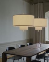 Billede af New Works Margin Pendant Lamp Ø: 70 cm - Beige/Canvas