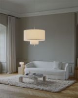 Billede af New Works Margin Pendant Lamp Ø: 90 cm - Hvid/Canvas