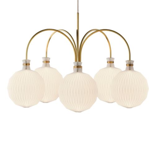 Le Klint 101 Chandelier Pendel Small Ø: 66 cm - Messing/Hvid 