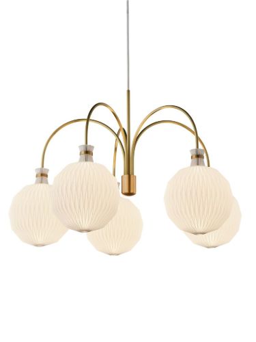 Le Klint 101 Chandelier Pendel Small Ø: 66 cm - Messing/Hvid 