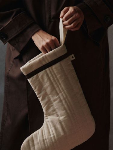 Ferm Living Vari Quilted Julesok H: 40 cm - Bomuld/Natural