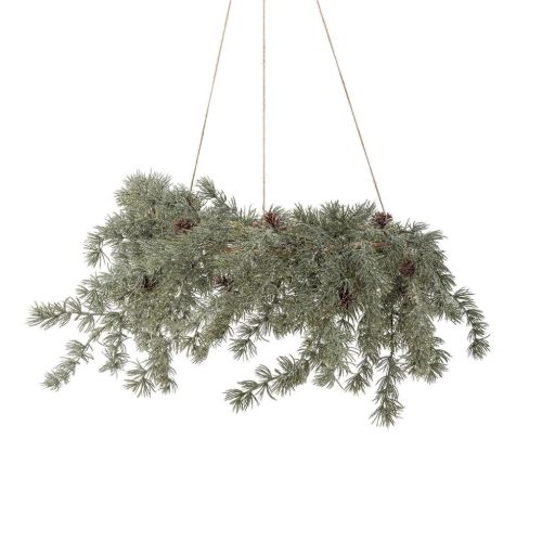 UDGÅR med lager Bloomingville Cedar Krans Ø: 70 cm - Grøn m. Kunstige Blomster
