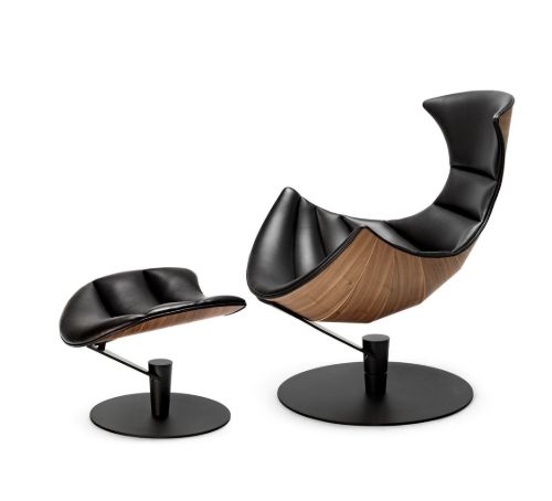 Bruunmunch The Lobster Chair  incl. Footstool - Walnut / Black