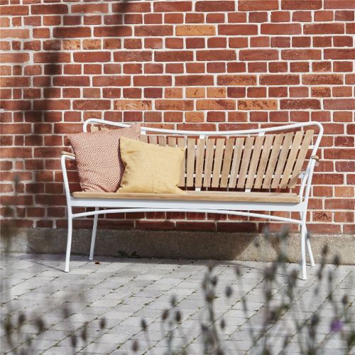 Mandalay Marguerit Havebænk L: 143 cm - Teak/Hvid