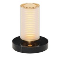 Billede af DCW Editions Frechin A Table Ø: 13 cm - Aluminium/Sort Marmor 