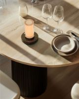 Billede af DCW Editions Frechin A Table Ø: 13 cm - Aluminium/Sort Marmor 