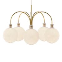 Billede af Le Klint 101 Chandelier Pendel Small Ø: 66 cm - Messing/Hvid 