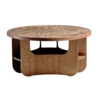 Billede af Bent Hansen Vido Sofabord Ø: 81,5 cm - Røget Eg/Brun Marmor